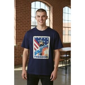 Vintage Shirt Mens Medium Blue Captain America Marvel Comics Graphic EUC‎